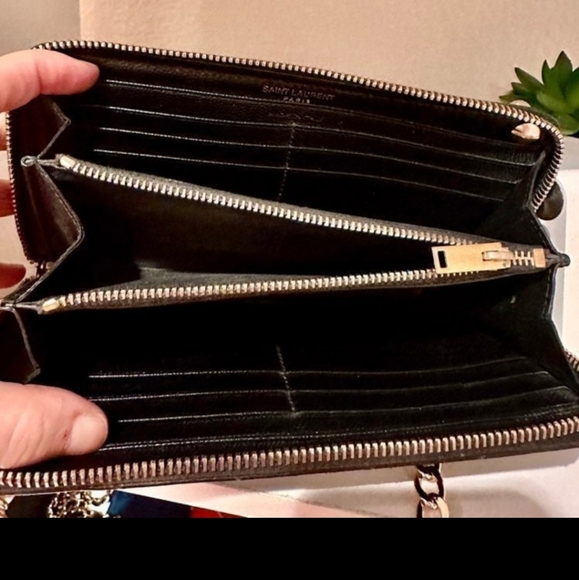 Saunt Laurent YSL Monogram Zip Around Wallet Black - Picture 11 of 14